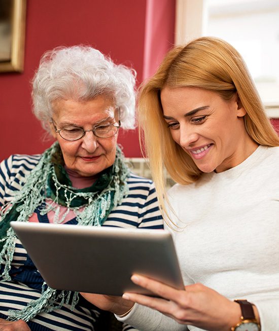 Woman Helping with a Plan of Care